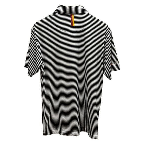 Rhoback Mens Golf Polo "The Reeve" Blue/White Striped Polyester/Spandex Sz S euc - Picture 4 of 7